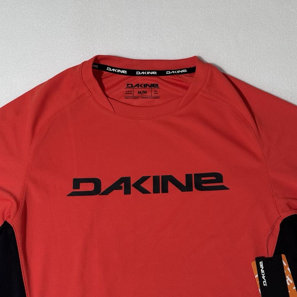 DAKINE Thrillium S/S Short Sleeve Men's Cycling Jersey Dark Orange/Black, Medium